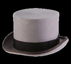 Felt Top Hat with Bound 2 Brim 16-Ligne Grosgrain Band Satin Lining
