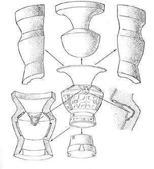 molds used during the casting of bronze vessels.