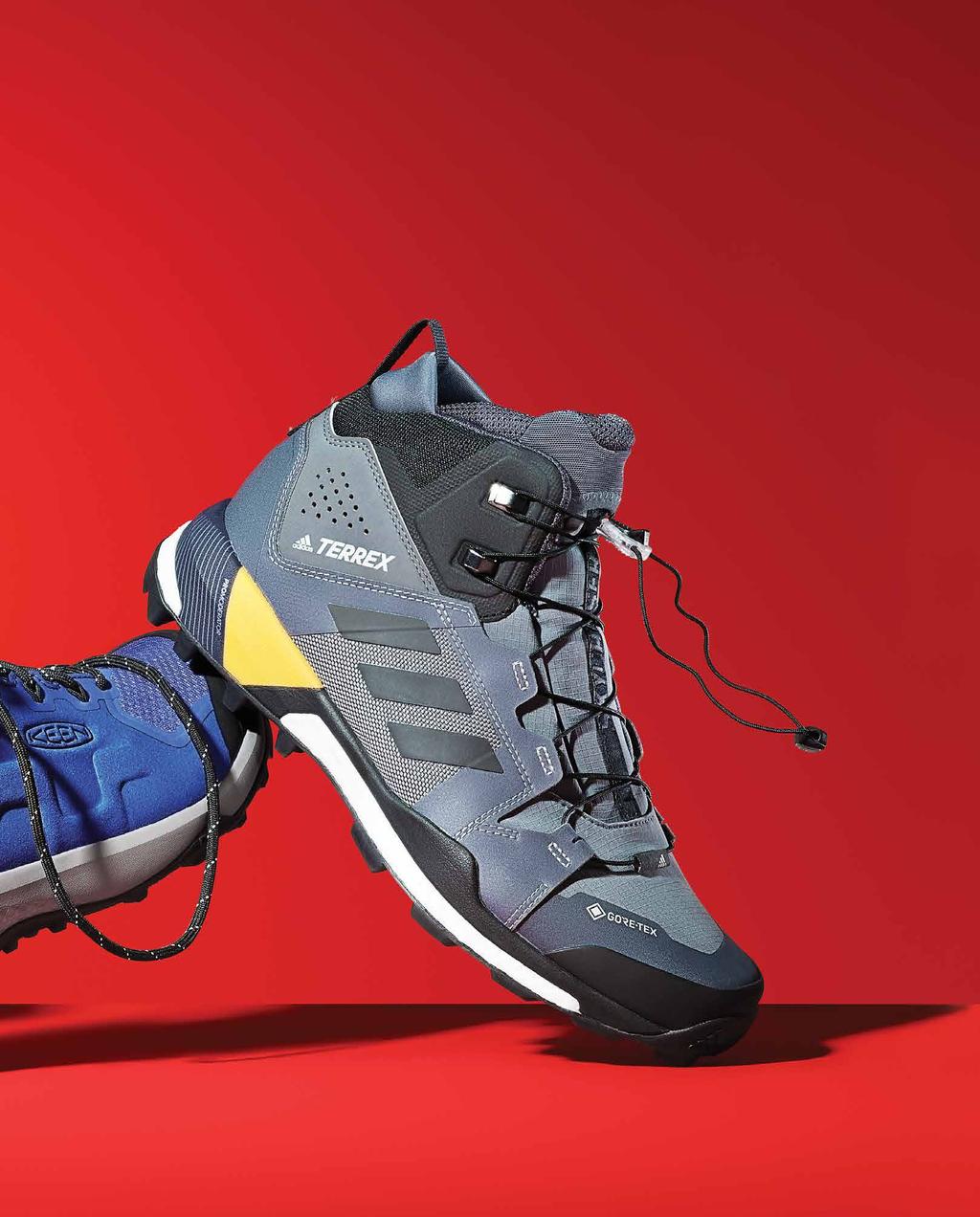 TREK MAJOR TREADS, ARCTIC DETAILS, CUSHY LAYERS, LACING SYSTEMS AND OTHER FEATURES GIVE OUTDOOR S NEWEST HIKERS, RUNNERS AND ALL-PURPOSE BOOTS BOTH FUNCTIONAL BOOST AND AN IRON MAN-LIKE BRAVADO.