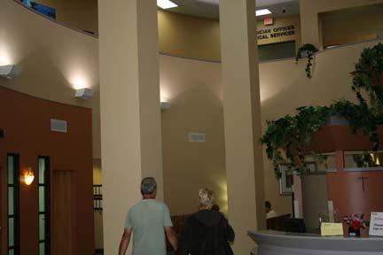 Medical and administration offices are located on second floor.