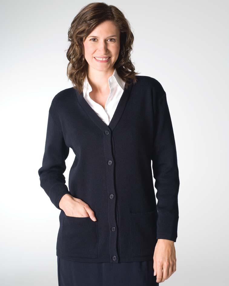 Ladies long sleeve wrap cardigan with buckle MF8004 Ladies long sleeve v-neck cardigan with pockets MF8005 10 Colour range: