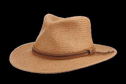 SPRING SUMMER 2019 McALLEN MS424OS Toyo Outback with 3 Brim Faux Leather Band with Braided Overlay, Tails Sold by Color 2-S/M, 4-L/XL