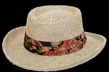 HANDMADE SINCE 1921 RIDER MS111OS-ASST Twisted Seagrass Gambler with 3 1/4 Brim 3-Pleat Tropical Print Band, Rayosan Covered Underbrim and Tip 4-, 2-Red 2-S/M, 4-L/XL
