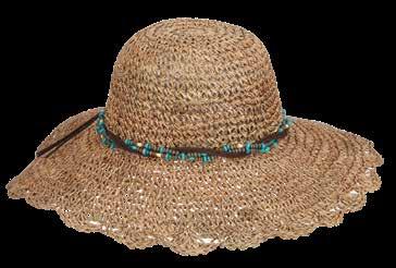 Hand Crocheted Seagrass Round Crown with 3