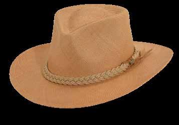 P227-NAT Handwoven Panama Outback with Dimensional 2 1/2 Brim 2-Pleat Cotton Band, Covered Crown Tip