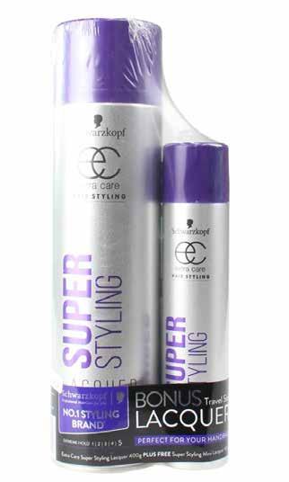 85 w/s Schwarzkopf Super Styling Extreme Hold Lacquer 2 pack