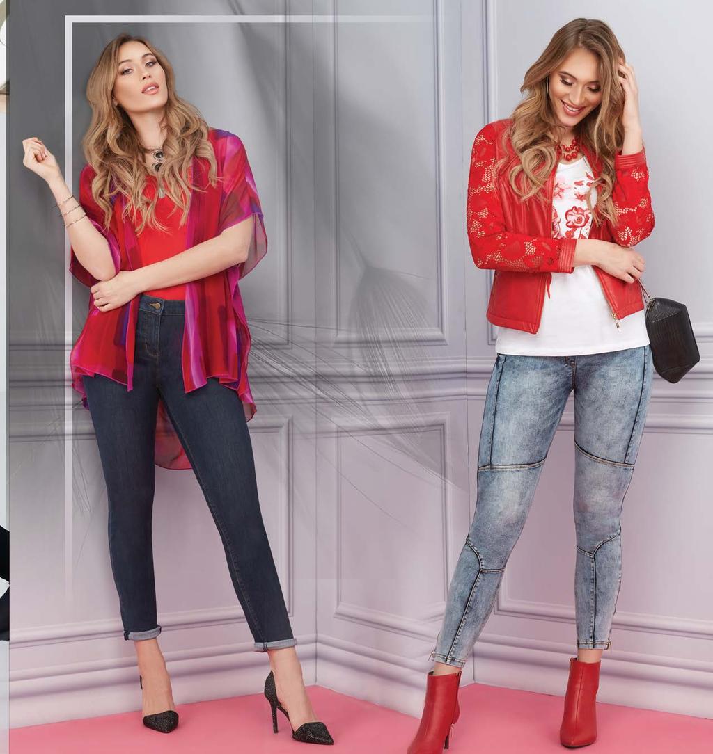 GIRLS NIGHT OUT Kimono $59 S - XL / #3B136648 1X - 3X / #3B436648 *$69 550 orchid Iconic Faux Leather Jacket $99 S - XL / #3B160400 PS - PL / #3B060400 1X / #3B460400 *$109 (only 617) 100 white 734