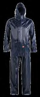 RAINWEAR RAINCOAT /22008 Polyester PVC WEIGHT: 185gm 2 Shaped plastic panel insert with drawcord for hood adjustment Stowaway hood with adjustable cord RAINSUIT /22001 Polyester PVC