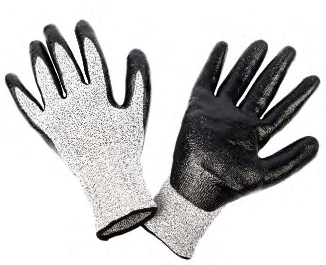 GLOVES PW H2101 HPPE CUT RESISTANT 5 GLOVE Solid black Nitrile coating, smooth finish 13 Gauge Level 5 HPPE shell Oil proof, anti-acid and anti-alkali penetration resistance DO YOUR GLOVES REALLY CUT