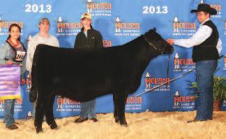 Show, Calf Champion honors at the 2013 Houston Livestock Show and placed second in class at the 2013 National Junior Show for Cale Hinrichsen, Westmoreland, Kansas.
