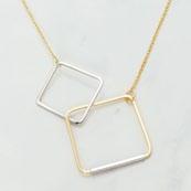 Two-Tone Small Squares Necklace.
