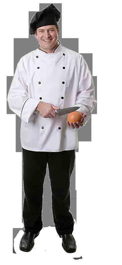 65/35 poly/cotton twill X-Small - 6XL White C1 12 Button Executive with Piping Executive chef coat black piping with
