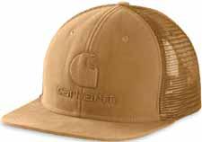 fights odors and its FastDry technology wicks away sweat for comfort Structured, high-profile cap with flat brim visor Adjustable fit with plastic closure Carhartt label sewn on front Carhartt