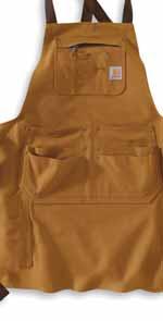 large pockets, two small pockets Tool and utility pockets Ties in back for a custom fit Apron length: 33 inches