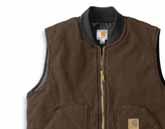 5 inches Imported RAINWEAR & OUTERWEAR 001 908 022 101494-001/Black 101494-908/Canyon Brown 101494-022/Charcoal REGULAR TALL Sandstone Vest V02 12-ounce, 100% cotton sandstone duck Nylon lining