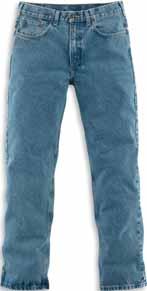30 32 34 36 Relaxed-Fit Tapered-Leg Jean B17 15-ounce, 100% cotton denim Sits above the waist Relaxed seat and thigh Stronger sewn-on-seam belt loops Tapered leg