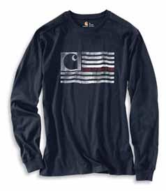 KNIT SHIRTS Maddock Tool Graphic Long-Sleeve T-Shirt 103305 RELAXED FIT 5-ounce, 60% cotton/40% polyester Left-chest pocket printed with Carhartt logo Side-seamed construction to minimize twisting