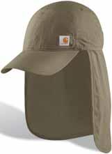 front Carhartt Force logo printed on back Imported Force Extremes Cap 103066 53% cotton/25% polyester/22% Cocona 37.5 polyester FastDry with 37.