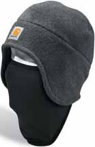 ACCESSORIES Fleece 2-in-1 Headwear A202 Hat: 100% polyester Pull-down face mask: 90% polyester/10% spandex Fleece hat with pull-down face mask for warmth Mask can be