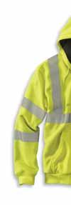 cuffs and waistband Brass-zipper front closure Two front hand-warmer pockets ANSI Class 3, Type R compliant 3M Scotchlite Reflective Material; segmented trim #5510 maintains performance through 75