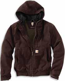 Attached, fleece-lined hood with adjustable drawcord closure Left-chest pocket with zipper Two lower-front pockets Internal rib-knit storm cuffs with ergonomic shaped sleeve hem