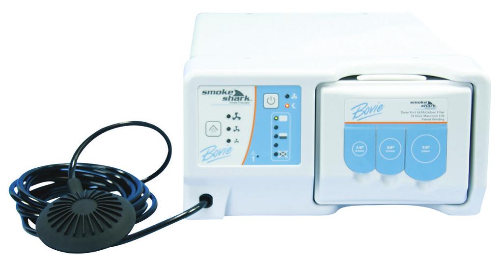 The Bovie Smoke Evacuator is compatible with most electrosurgical generators.