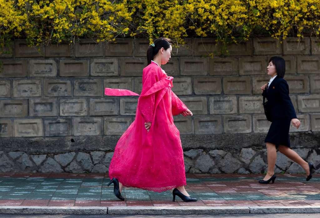 Many women still wear this colorful, traditional kimono-like dress