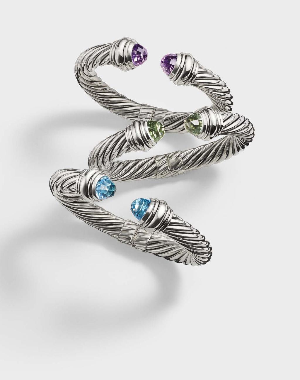 The Cable Collection 10mm bracelet in sterling silver with amethyst, starting at $1,350.