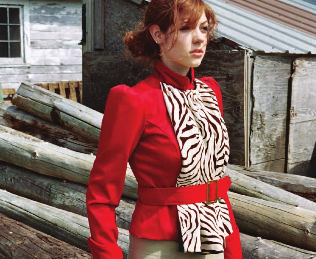 Ascot Vibrant red wool pairs with luxe velvet zebra to make Ascot unique.