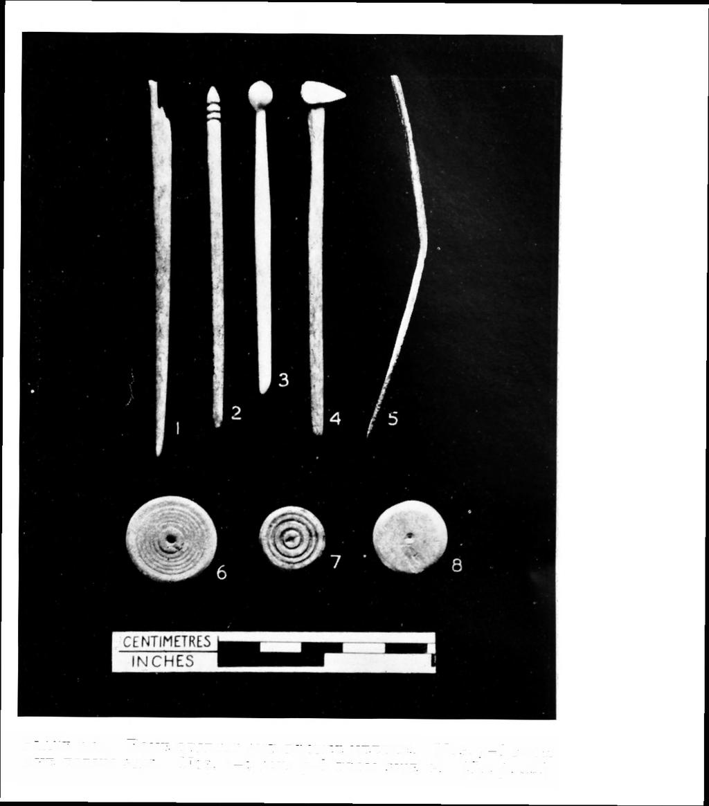 PLATE 4(i). BONE OBJECTS AND BRONZE NEEDLE. NOS.