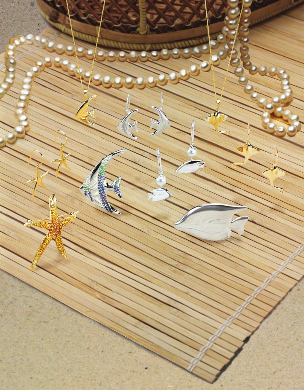 A B C D F H E G J K A. 69212 Diamond Angelfish Necklace,.06 ct tw, 14kt yellow, 33, 18 $532. Mounting #84468 newsea Life in Miniature B. 84526 Angelfish Earrings, 25mm, 14kt white, $878 per pair. C. 69208 Diamond Stingray Necklace,.