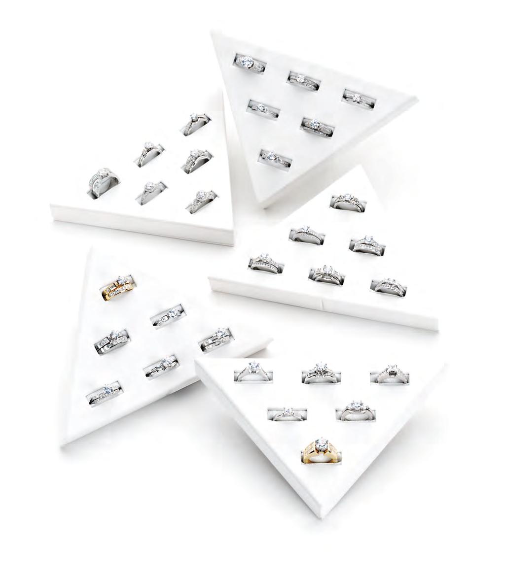 Small Investment B A C D Bridal Semi-Mount 5-Triangle Selling System 30 best-selling engagement styles. Silver/ CZ prototypes are rhodium-plated and/or gold-plated.