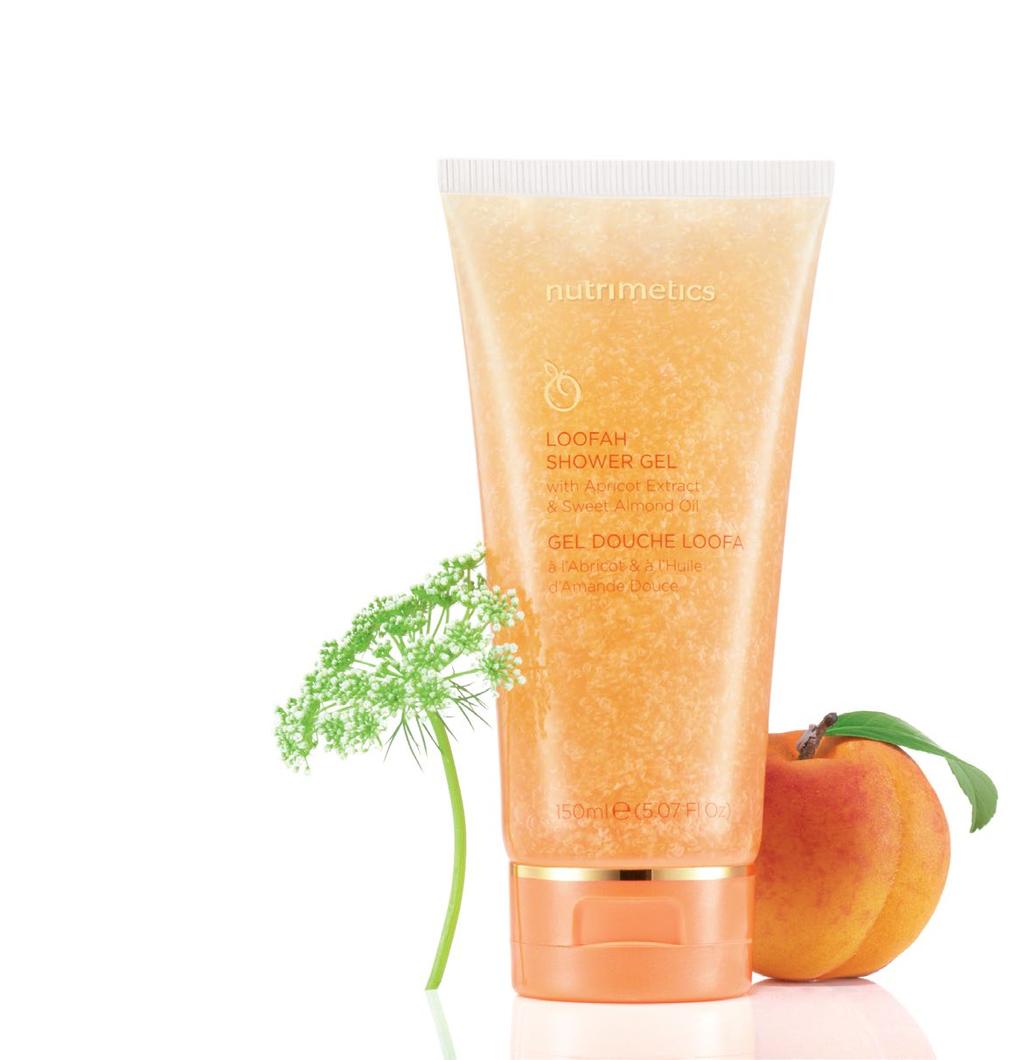 Resurface and replenish Indulge in a head-to-toe Apricot infusion This gel-based formula lathers to cleanse and nourish skin while Loofah particles gently buff away surface debris, refining skin
