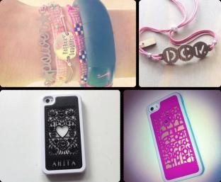 Another example of the 3D printing of fashion goods can be found in these bracelets and smartphone covers.