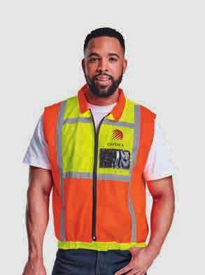 CON-SVEST - CONTRACT SLEEVELESS REFLECTIVE VEST Features: Reflective tape Full zip front Two-tone colourway ID Chest pocket ISO : approved Fabrication: 100g Polyester mesh fabric E HP Jacket - Budget