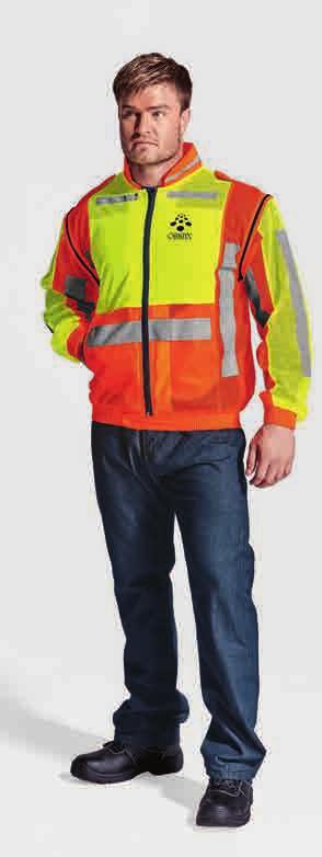 FOR JAC - FORCE JACKET Features: Epaulettes Removable sleeves which makes it a versatile work wear garment Full frontal zip Solid chest and back panel for branding Side pocket Elasticated cuffs and