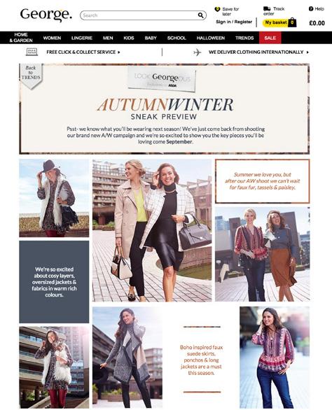 A/W SNEAK PEEK Fashion editorials seem to be all about new trends for the season, and George by Asda has published a blog post revealing key clothing pieces it will stock for the coming autumn.