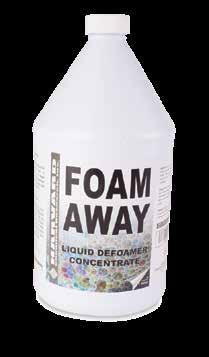 SPECIALTY PRODUCTS FOAM AWAY Silicone Emulsion Defoamer A liquid silicone emulsion formula for use in the recovery tanks of water extraction cleaning equipment and other equipment utilizing recovery