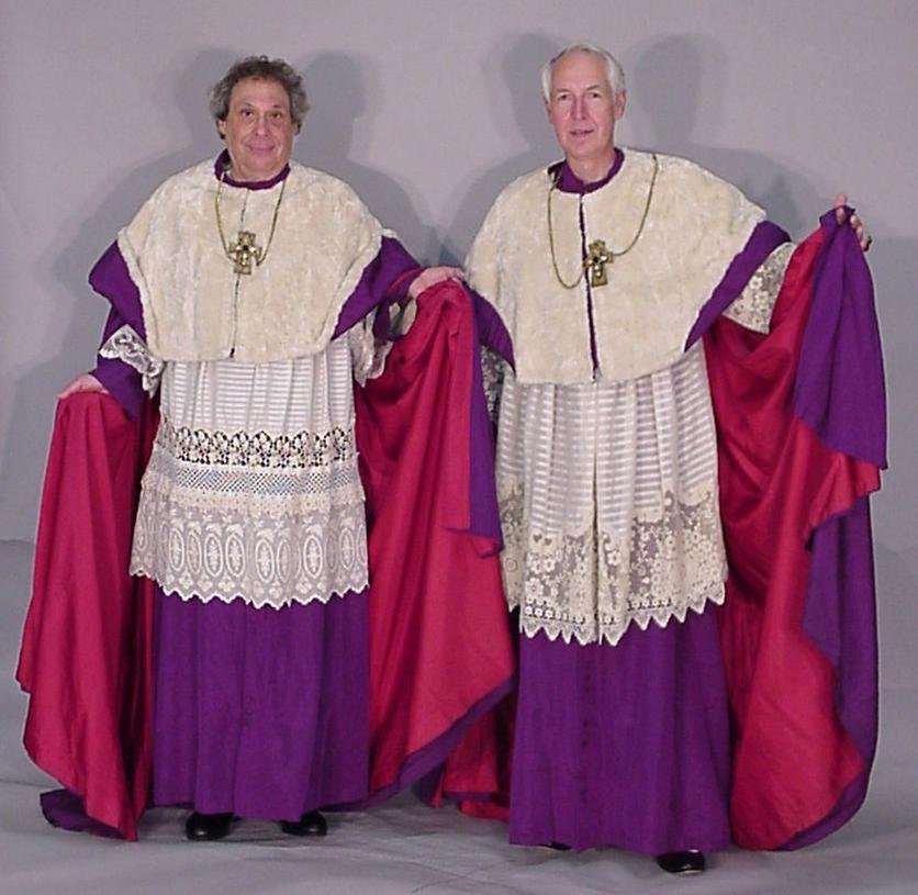 Supers Bishops #1 & #2 Bishops Purple cassocks White lace