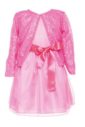 Jacket over Candy Pink Organza Party Dress Pink