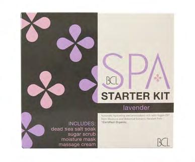 Antioxidant rich 9385 LAVENDER + MINT Calming & Moisturizing 9386 MILK + HONEY WITH WHITE CHOCOLATE Softening & Hydrating 9387 SPA STARTER KITS Includes: 1 x