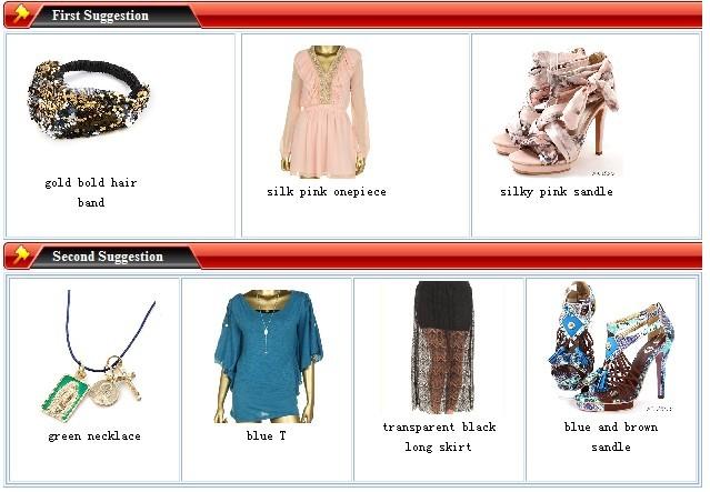 rules. The items are described by users own opinion that add to the comment area when user upload a new fashion item image. It contains key words such as color, material, patterns and so on.