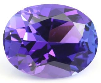 Due to pleochroism, tanzanite can display different colors when viewed from different angles.