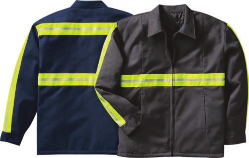 Enhanced Visibility JT50EN JT50EC Enhanced Visibility Perma-Lined Jacket Permanently lined with black quilted lining Two-piece, topstitched