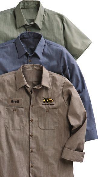 Industrial TouchTex Poplin Shirt Work Shirts Touchtex technology with superior color retention, soil release and wickability Two-piece, lined collar with sewn-in stays Seven tortoise shell buttons