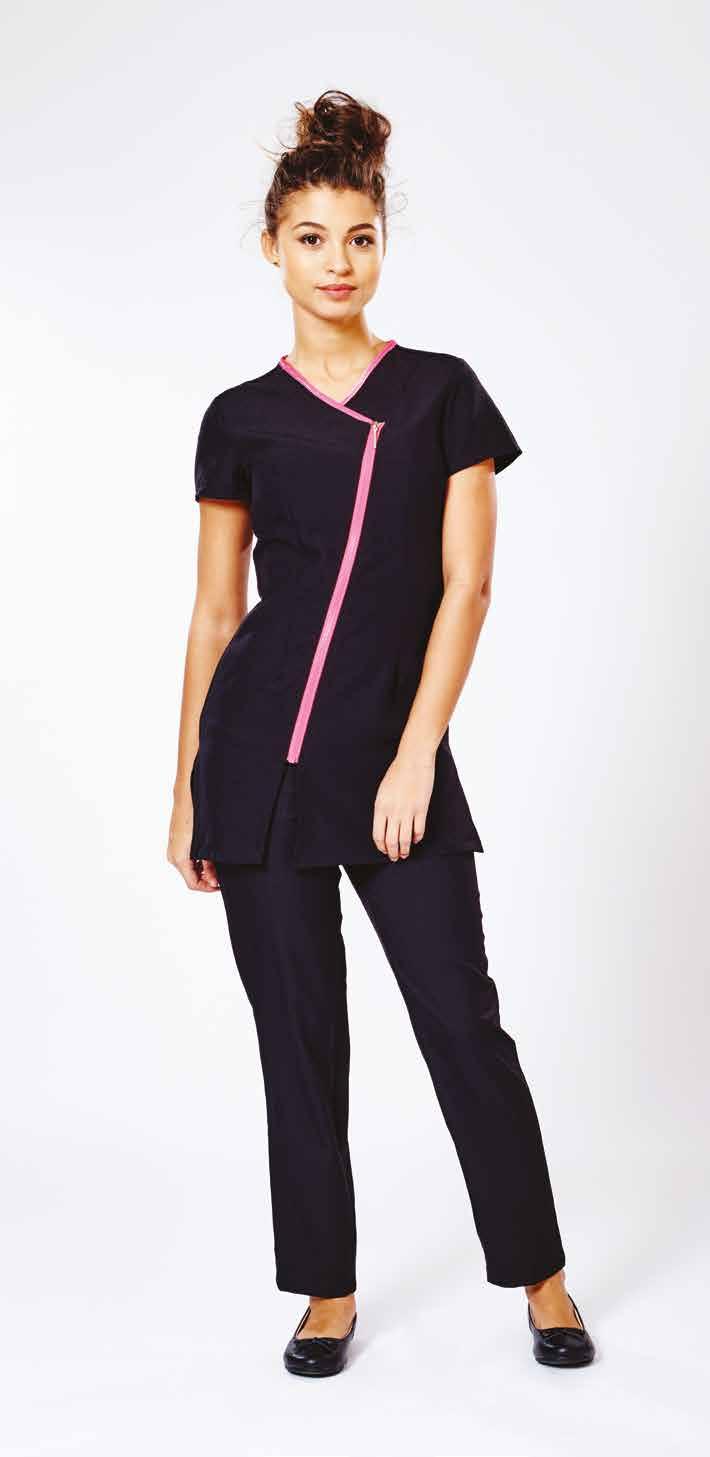 Make a statement GISELE This tunic features a faux crossover with side tie and back-fastening zip.