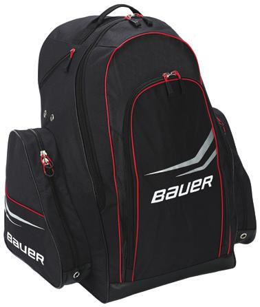 BAGS & ACCESSORIES KEY FEATURES: BAUER Premium Bag Collection Made from strong, durable 500D polyester and polyester dobby fabrics Heavy-duty PVC fabric backing Large "U" shaped top opening Single