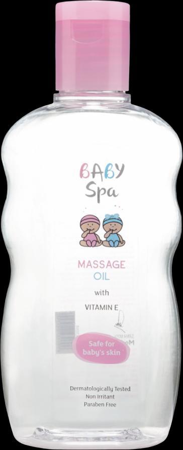 Baby Spa Massage Oil With Vitamin E Pure, mild and gentle baby oil with goodness of Vitamin E provides deep nourishment,