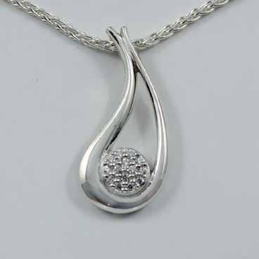 Zirconia) $965 (P99Y9cz 9ct yellow gold with sterling silver chain Cubic