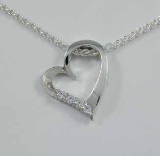 12mm W $295 (P166cz Sterling silver with chain Cubic Zirconia) $425(P166Y9cz 9ct